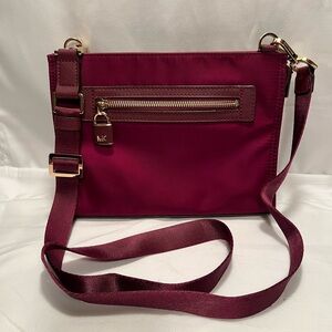 Michael Kors Burgundy Crossbody Bag with Gold Accents